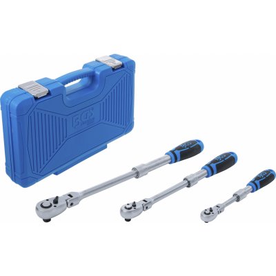 BGS 25128, Sada přepínacích ráčen | teleskopická, úhlová | 6,3 mm (1/4") - 10 mm (3/8") - 12,5 mm (1/2") | 3dílná – Zboží Dáma