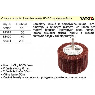 Brusný kotouč stopkový abrazivní kombinovaný 80x50 P-100 – Zboží Mobilmania