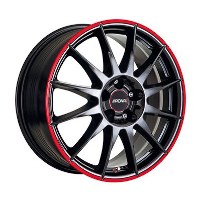 Ronal R54 7x16 5x112 ET35 jetblack red rim