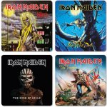 CurePink Tácky pod sklenice Iron Maiden Obaly alb balení 4 ks 10x10 – Zboží Dáma