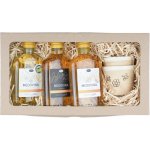 Pleva Vnitřní pohlazení pro dva Medovina z akátového medu 0,2 l Medovina ze slunečnicového medu 0,2 l Medovina z lesního medu 0,2 l Chráněná dílna Neratov Keramický pohárek 2 ks dárková sada – Zboží Mobilmania