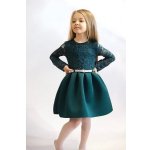 Luxury dress luxusní dívčí šaty smaragd – Zboží Dáma