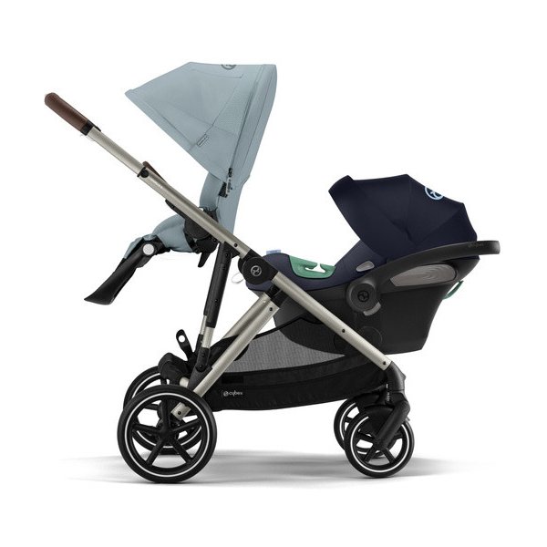 Kočárek Cybex Gazelle S Rám Taupe Sky Blue + Cybex Aton S2 I-Size Autosedačka 0-13kg Ocean Blue + Adaptéry 2023