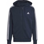 adidas ESSENTIALS FRENCH 3-STRIPES HOODIE Tmavě modrá – Zboží Mobilmania