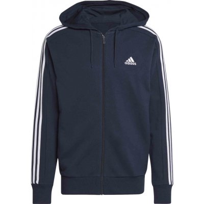 adidas ESSENTIALS FRENCH 3-STRIPES HOODIE Tmavě modrá – Zboží Mobilmania