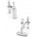 LMK manžetové knoflíčky Vývrtka a láhev vína – Sleviste.cz