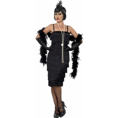 Flapper dlouhé šaty černé – Zboží Mobilmania