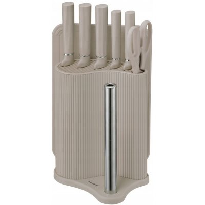 Sada 8 nožů + prkénko + držák na papírové utěrky béžová KLAUSBERG KB-7978 – Zboží Dáma