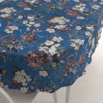 Biante Teflonový oválný ubrus TF-061 Květiny na modrém 140x180cm – Hledejceny.cz