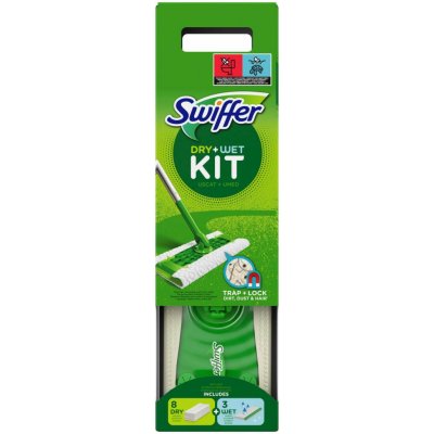 Swiffer mop startovací sada 8+3 Mokré a suché náplně + mop – Sleviste.cz