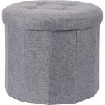 Home Styling Collection Pouf s prošívaným sedlem OTTOMAN, Ø 45 x 39 cm, šedá – Zbozi.Blesk.cz