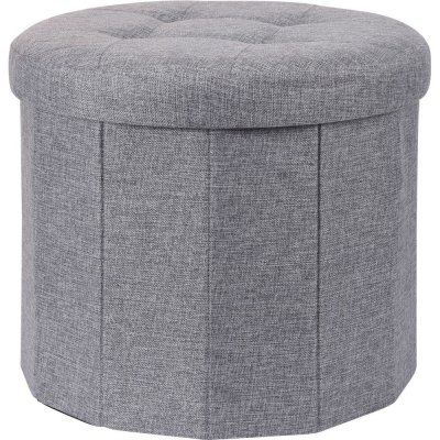 Home Styling Collection Pouf s prošívaným sedlem OTTOMAN, Ø 45 x 39 cm, šedá – Zboží Mobilmania