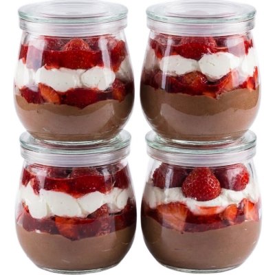 Orion 4 sklenice na jogurt a dezert s víčkem YOGO 4ks x 300ml – Zboží Dáma