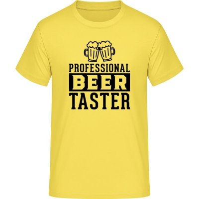 E190 tričko Nápis Profesionální ochutnávač Piva Sluneční žlutá