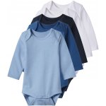 Lupilu Dětské body s BIO bavlnou 5 kusů navy modrá modrá bílá – Zboží Dáma