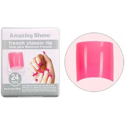 Amazing Shine French Classic Tip umělé nehty na francouzskou manikúru Neon Hot Pink 24 ks – Zboží Mobilmania