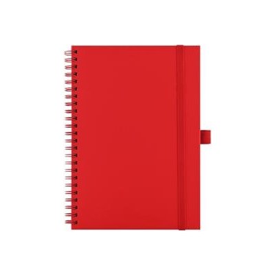 Notes koženkový SIMPLY A5 linkovaný červená/červená spirála