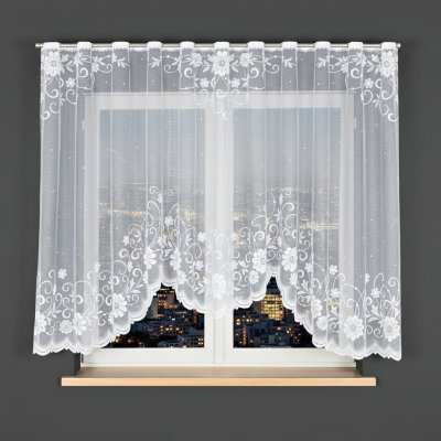 Dekorační oblouková krátká záclona na žabky nebo garnýž TERESA 160 bílá 300x160 cm MyBestHome – Zboží Dáma
