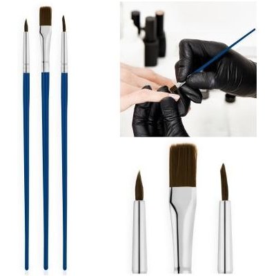 Starnails Sada 3 štětců na nehtovou modeláž modrá – Zboží Dáma