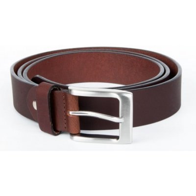 Kožený opasek z pevné silné kůže s matným povrchem FLW hnědý – Sleviste.cz