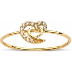 Lillian Vassago Zlatý prsten s motivem srdce LLV95 GR016