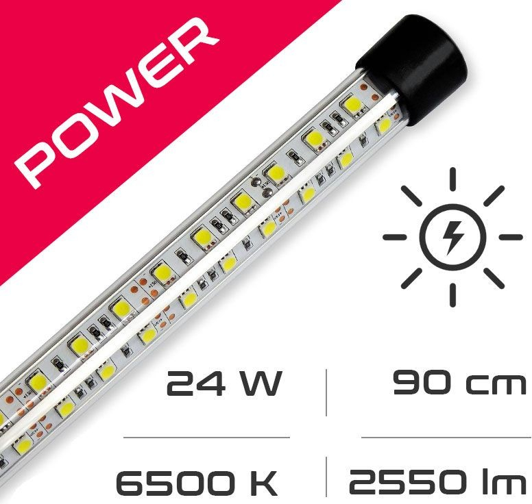 Aquastel LED osvětlení Glass Power 24 W, 90 cm, 6500 K od 1 059 Kč -  Heureka.cz