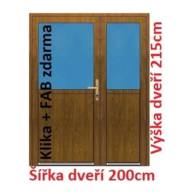Soft Dvoukřídlé vchodové 1/2 sklo bílá 215 x 200 cm – Hledejceny.cz