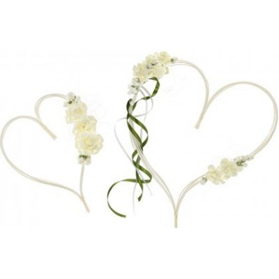 Paris Dekorace Ratanové srdce-krémové kytičky – Zbozi.Blesk.cz