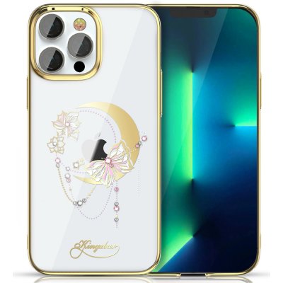 Pouzdro Kingxbar Moon Series s krystaly Swarovski iPhone 13 Pro zlaté Butterfly – Zboží Mobilmania