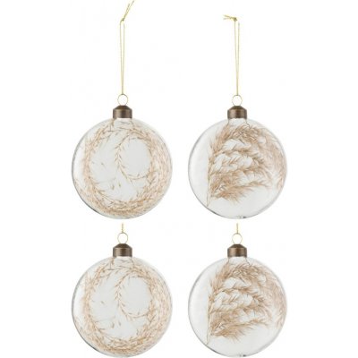 Set čtyř skleněných vánočních ozdob J-line Rosa 10 cm – Zboží Dáma