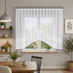 Dekorační oblouková krátká záclona na žabky DANIELA 155 bílá 350x155 cm MyBestHome – Hledejceny.cz