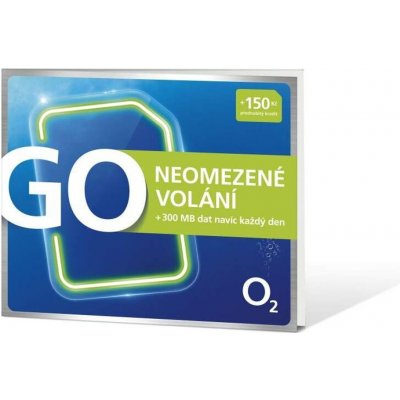 SIM karta O2 GO Neomezené volání + 150Kč kredit