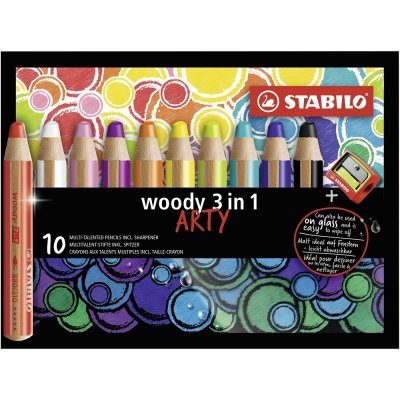 STABILO woody 3 in 1 - ARTY - 10 ks s ořezávátkem – Zbozi.Blesk.cz