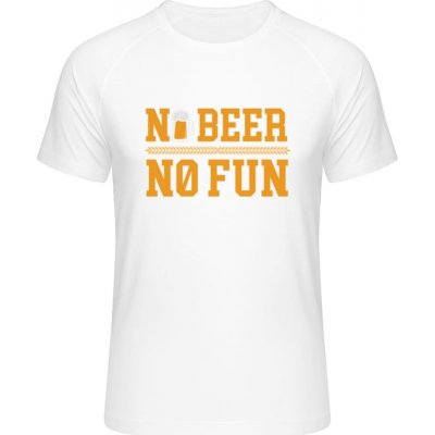 MyMate prodloužené triko MY111 - Pivní design - No Beer No Fun - White / White