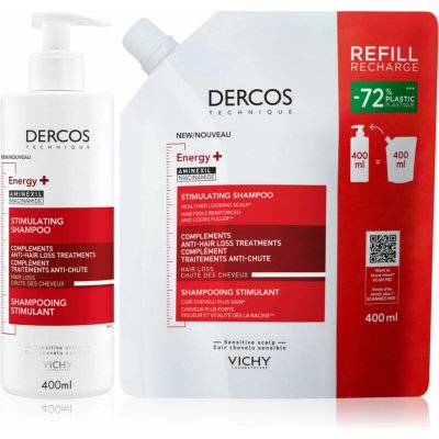 Vichy Dercos Energy + šampon 400 ml + Vichy Dercos Energy posilující šampon proti padání vlasů 400 ml – Hledejceny.cz
