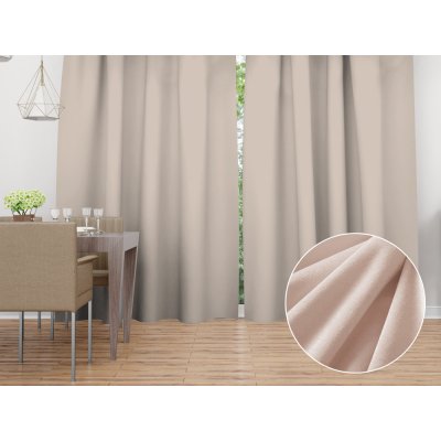 Biante Sametový závěs Velvet Premium SVP-020 Béžový - šířka 135 cm 135x200 cm – Hledejceny.cz
