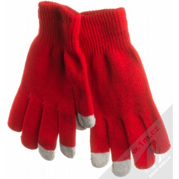 URan touch gloves Basic pletené rukavice pro kapacitní dotykový displej červené