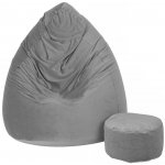 Jaks Sedací vak s podnožkou velur světle šedý – Sleviste.cz