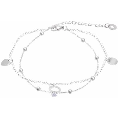 Ellami Řetízek na nohu, dvojřadý s přívěsky - kolečko, prstýnek, srdce 3001786 – Hledejceny.cz