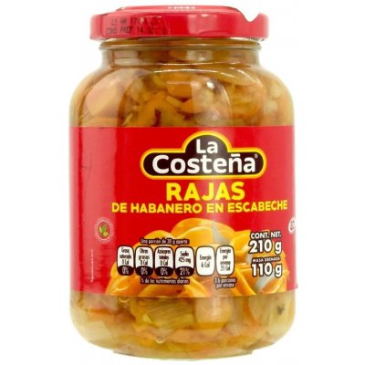 La costeňa Habanero Rajas krájené papričky En Escabeche 210 g – Zboží Dáma