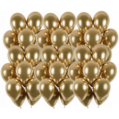 PartyDeco Balonek latex zlatý chromový 30 cm – Zboží Dáma