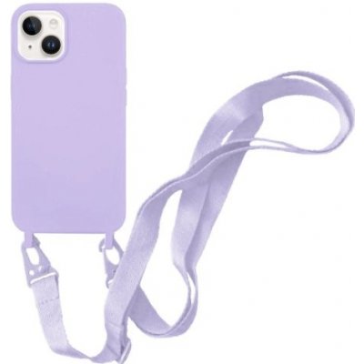 Pouzdro Appleking silikonové s nastavitelným popruhem iPhone 13 mini - fialové