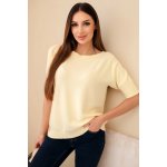 Fashionweek Dámský svetr z viskózy s krátkým rukávem K9511 žlutý – Zbozi.Blesk.cz
