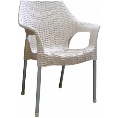Mega Plast, plastová židle BELLA (AL nohy), 84 x 60 x 52 cm, stohovatelná, champagne – Zboží Mobilmania