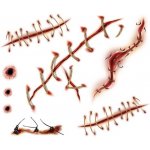 Sešité rány 2 strašidelné halloweenské tetovačky – Hledejceny.cz