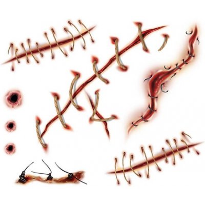 Sešité rány 2 strašidelné halloweenské tetovačky – Hledejceny.cz