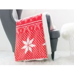 Xpose Deka mikroplyš s beránkem VÁNOCE červená 140x200 – Zboží Mobilmania