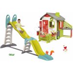 Smoby Set šmykľavka Toboggan Funny 200 cm a domček Neo Jura Lodge s kuchynkou plnými dverami komínom a zvončekom SM820400-8 – Zboží Dáma