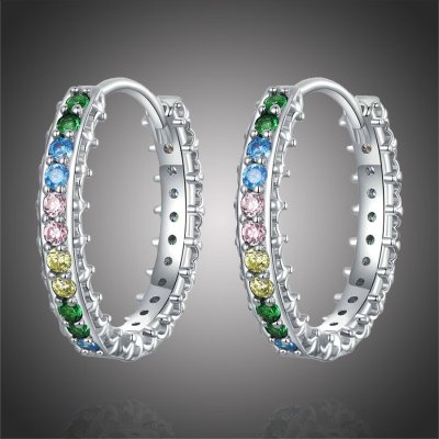 Grace Silver Jewellery stříbrné se zirkony Rainbow E-BSE683/108 stříbrná