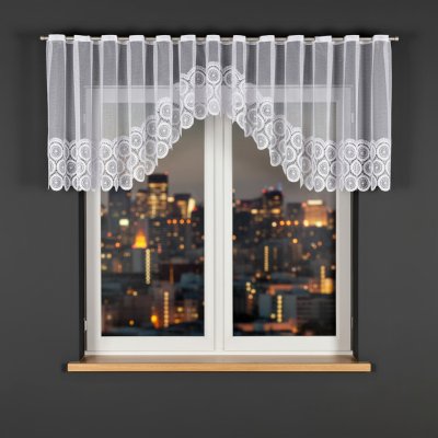 Dekorační oblouková krátká záclona na žabky MALWINA 80 bílá 410x80 cm MyBestHome – Hledejceny.cz